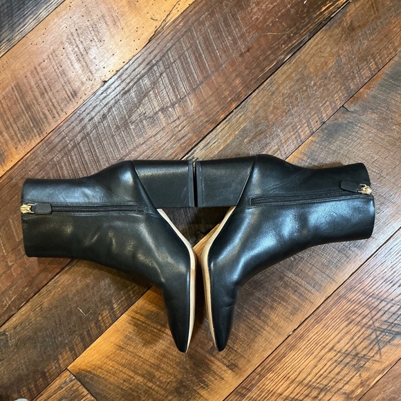 Stuart Weitzman Black Leather Block Heel Ankle Boots | Women’s Size 7B / EU 37.5 - Picture 3 of 12